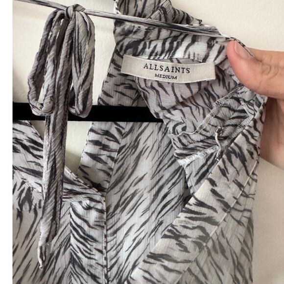 All Saints Kamila Zed Dress in All Over Zebra Size Medium - Picture 6 of 6
